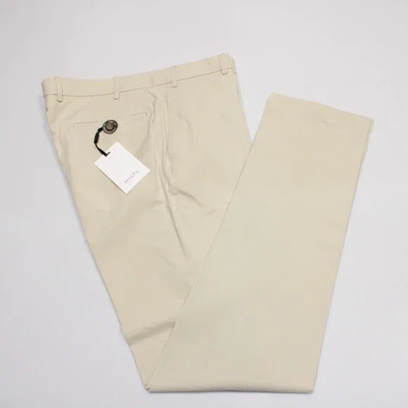 Hiltl NWT Parma Casual Pants / Chinos Size 52 US 36 in Solid Beige Cotton Blend